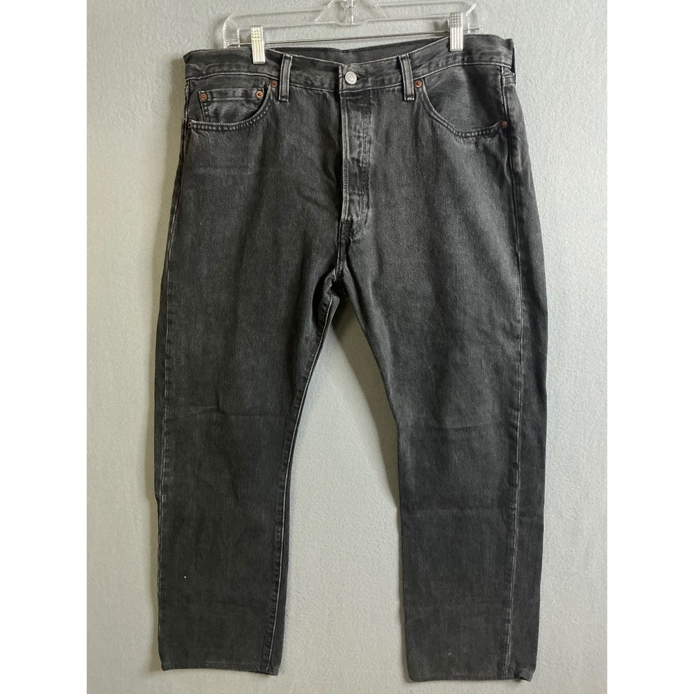 Levi's Jeans Men's 36 501‎ Jeans Black Denim Button Fly Straight Leg